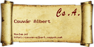 Csuvár Albert névjegykártya
