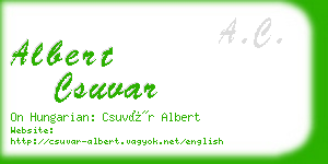 albert csuvar business card